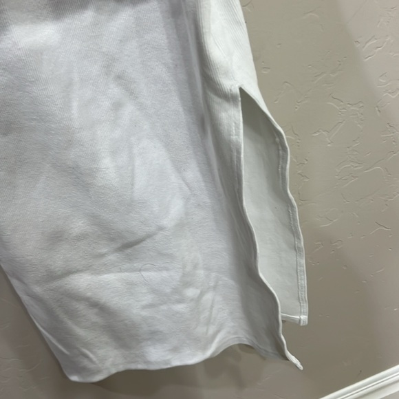 WhiteFox ribbed white tank fitted dress small - Picture 3 of 5